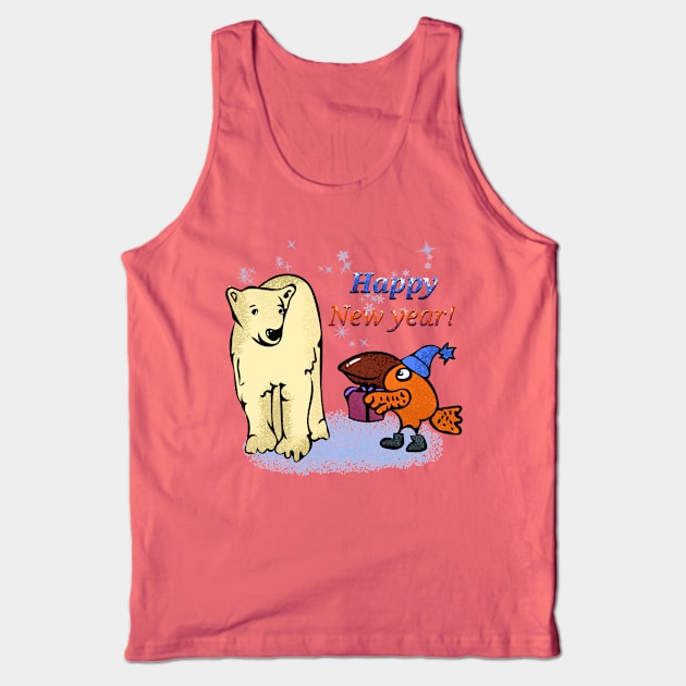 Cute bird and polar bear Tank Top by maryglu